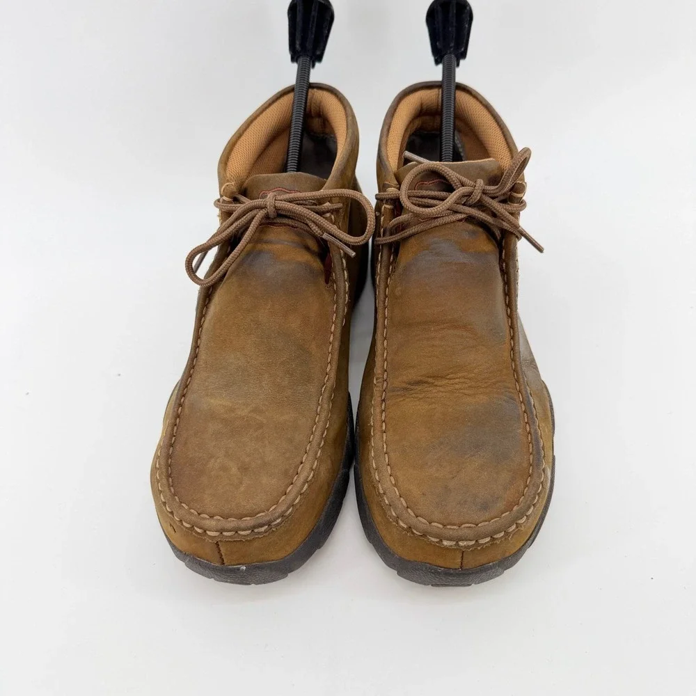 Twisted X Mens Chukka Moc Brown Leather Steel Toe Work Boots MDMST01 Size 10 M
